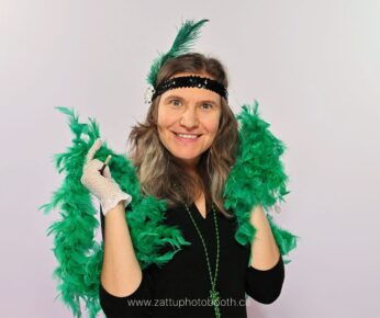 Whistle Bear Golf Club Gatsby Wedding Lady dressed up with Gatsby props